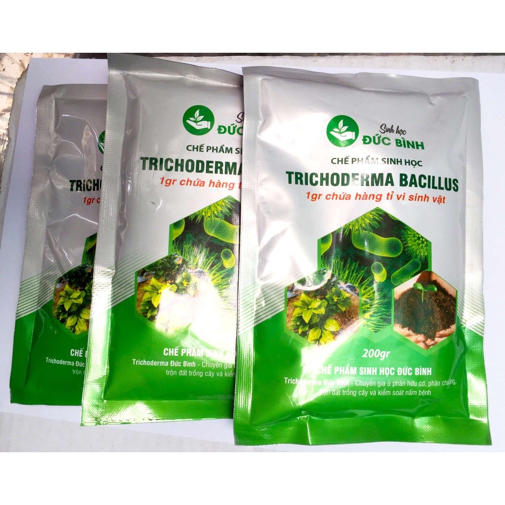 CHẾ PHẨM SINH HỌC TRICHODERMA ĐỨC BÌNH GÓI 200G - GIÚP TĂNG CHẤT LƯỢNG SẢN PHẨM