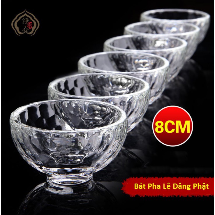 Bát Pha Lê đựng nước chén đựng nước hoặc để vật phẩm Phật giáo, tâm linh, phong thủy, thờ cúng, trận pháp