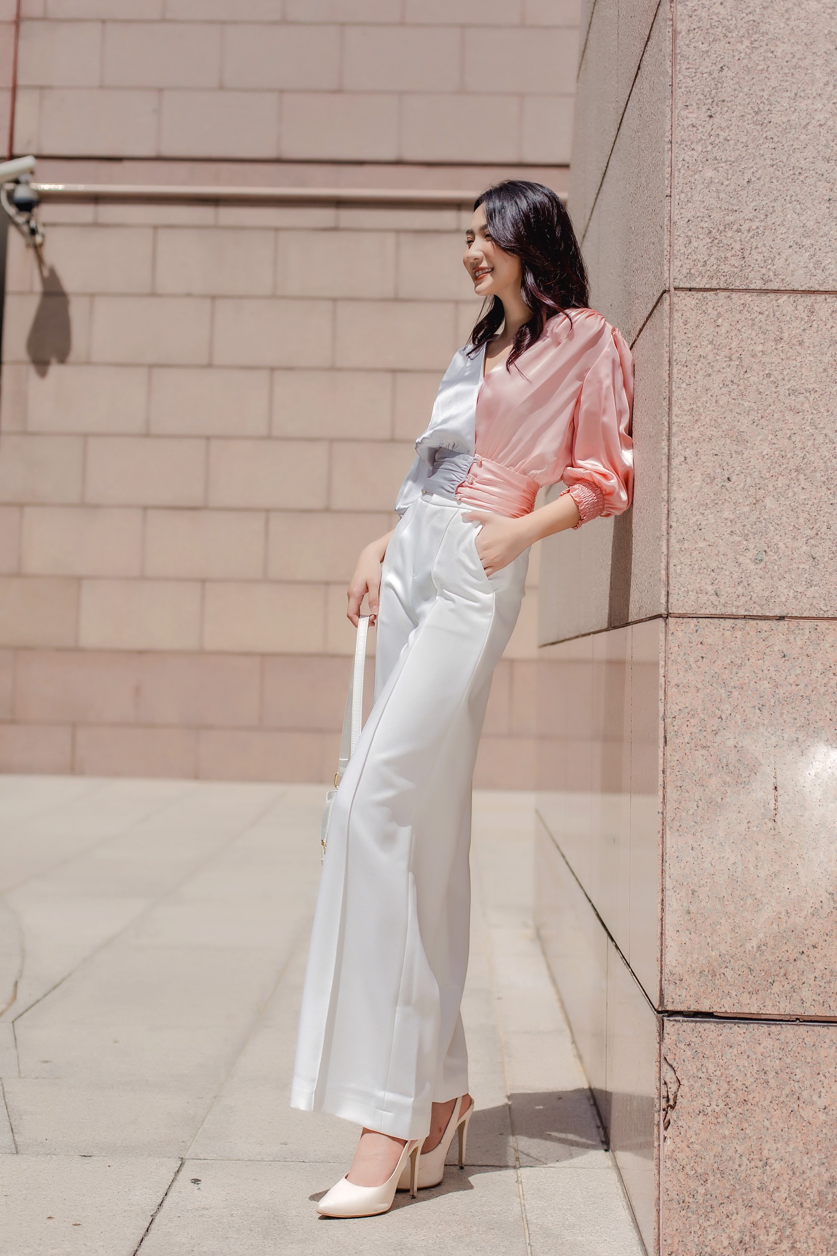 CLOTHERRACK Quần suông lé mí All black/white pant