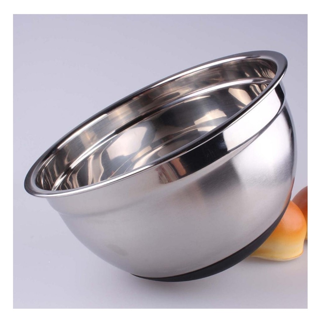 Tô Trộn Bột Đế Slicon Các Size 20cm, 22cm, 24cm ( Loại Đẹp Inox 304)