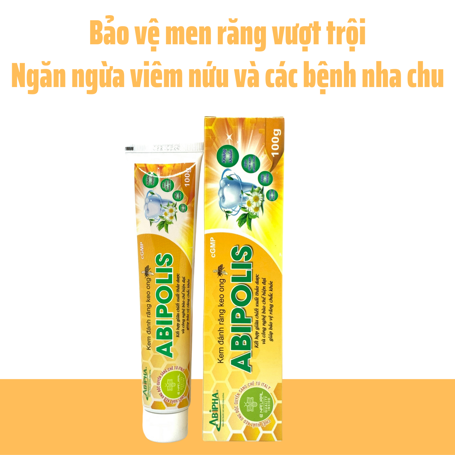 Kem đánh răng keo ong dược liệu ABIPOLIS 100gr