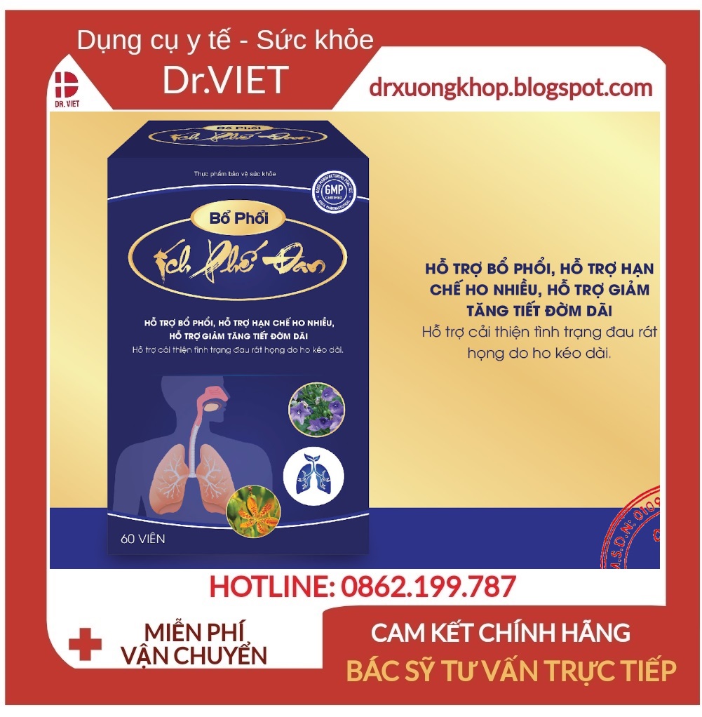 [HCM]Bổ phổi ích phế đan -Hộp 60 viên Hỗ trợ bổ phổi viêm họng hạt ho khan ho đờm viêm họng viêm phế quản đau rát họng viêm amidan