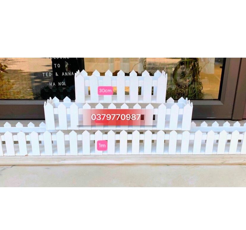 Chậu hàng rào gỗ kèm xốp cắm, chậu cắm cây, hoa trang trí