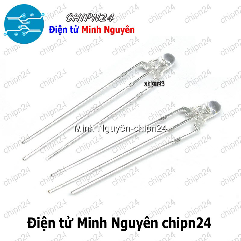 [25 con] (TK11-12) Led 2 màu 3 chân 3MM Trong (Đỏ/Vàng/Xanh Lá/Dương, Âm chung/Dương chung) - [Chọn Loại] - HHH.00167