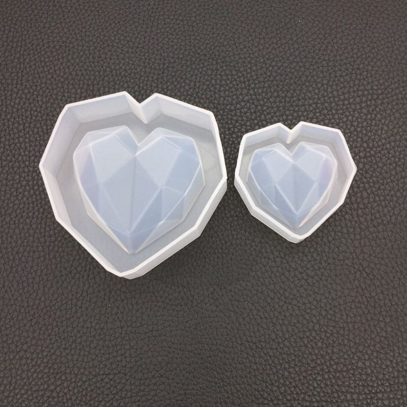 Khuôn silicon trái tim bề mặt diamond đổ resin