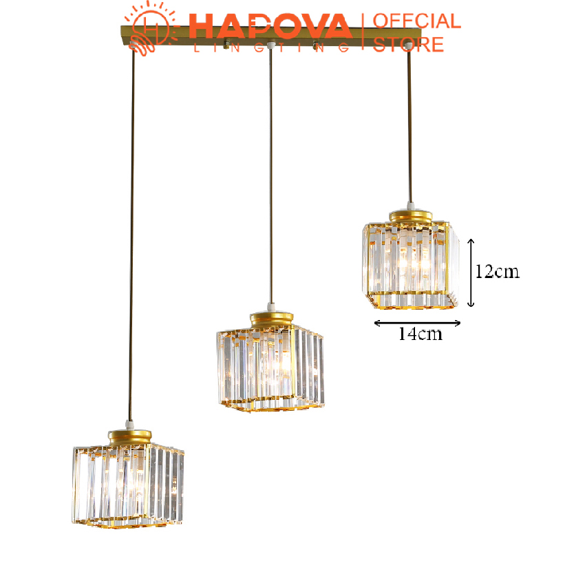 Đèn thả trần trang trí HAPOVA TISER bộ 3 pha lê 9575/3