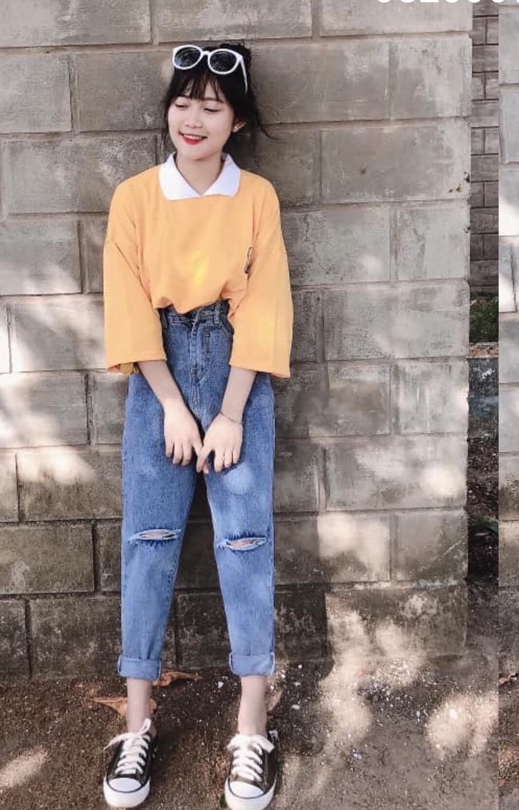 [HCM][ COOL NGẦU] QUẦN BAGGY JEAN RÁCH 2 GỐI NỮ ỐNG ÔM NHẸ CHẤT LỪ-NL11