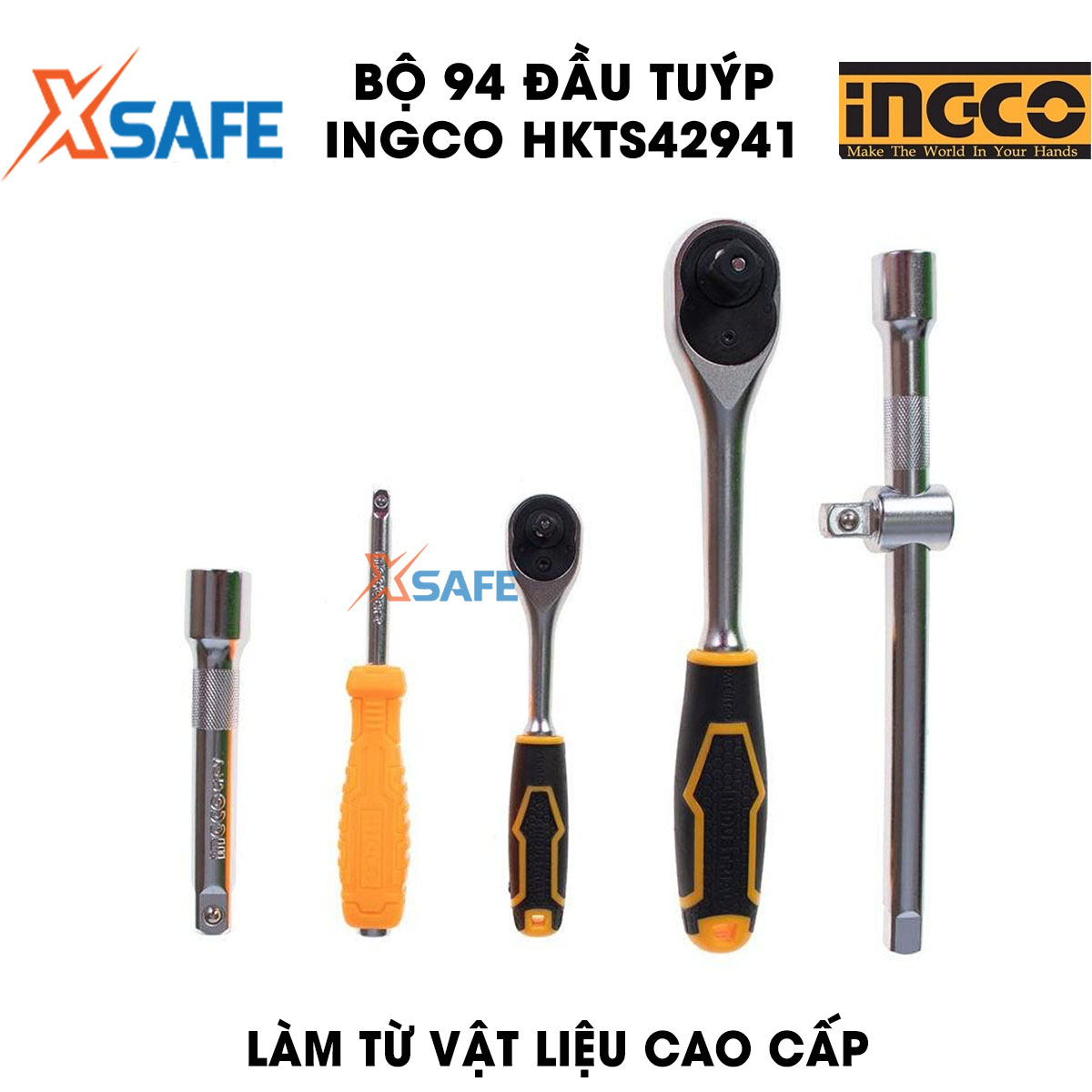 Set 94 top tube ingco HKTS42941 modern equipped with multiple nasal type different. Set type multi-purpose ingco is compact design and light weight, can wear off using a convenient-product genuine xsafe
