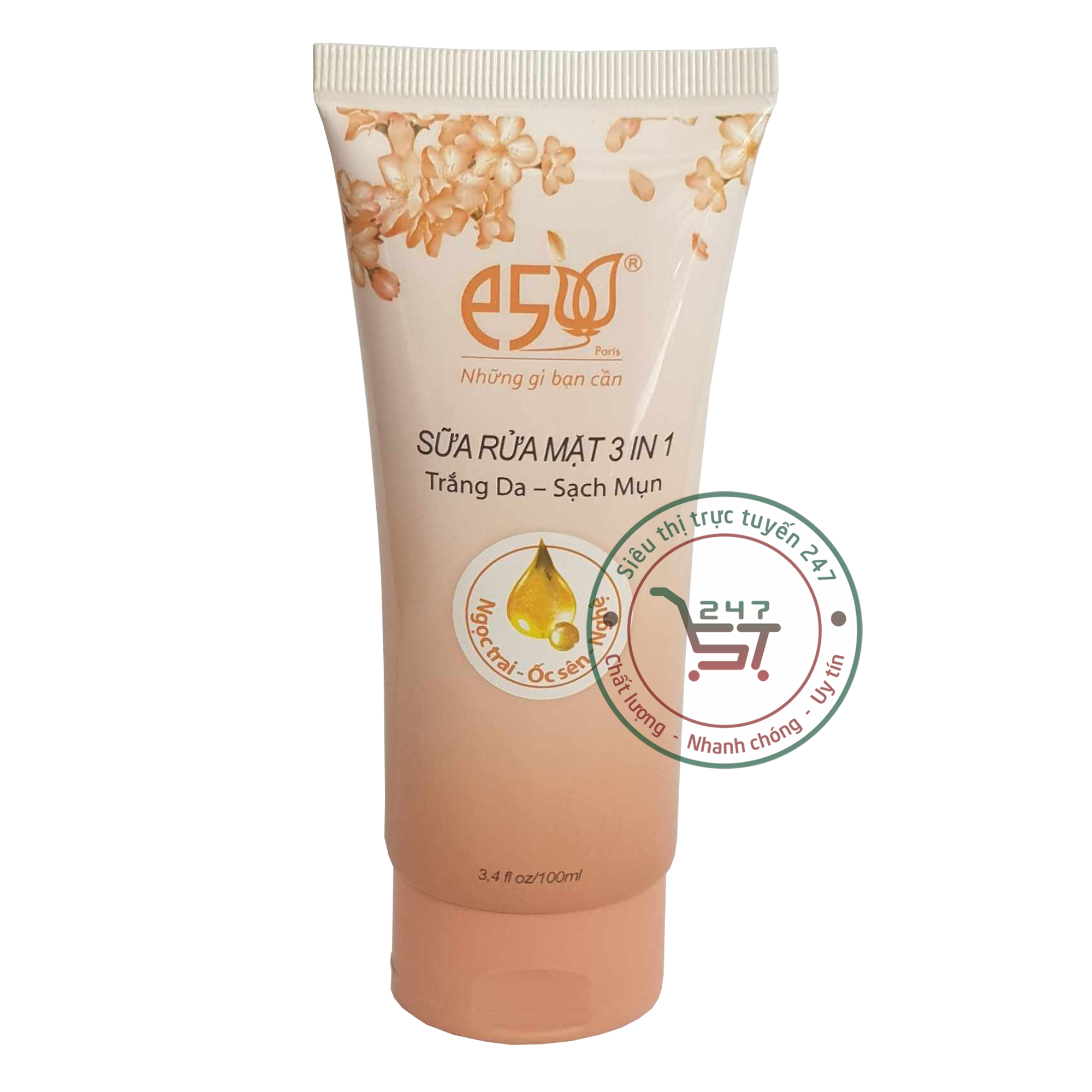 Sữa rửa mặt sáng da sạch mụn E5 3in1 100ml làm sạch chăm sóc da hiệu quả