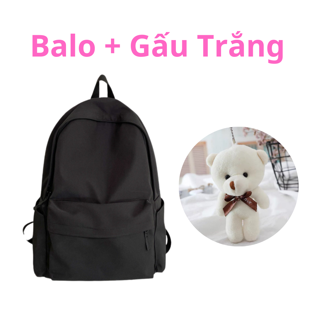 Balo Ulzzang đi học Hàn Quốc trơn basic balo nam nữ thời trang cặp sách đi chơi du lịch thời trang Unisex BIGTWO BAG BL03