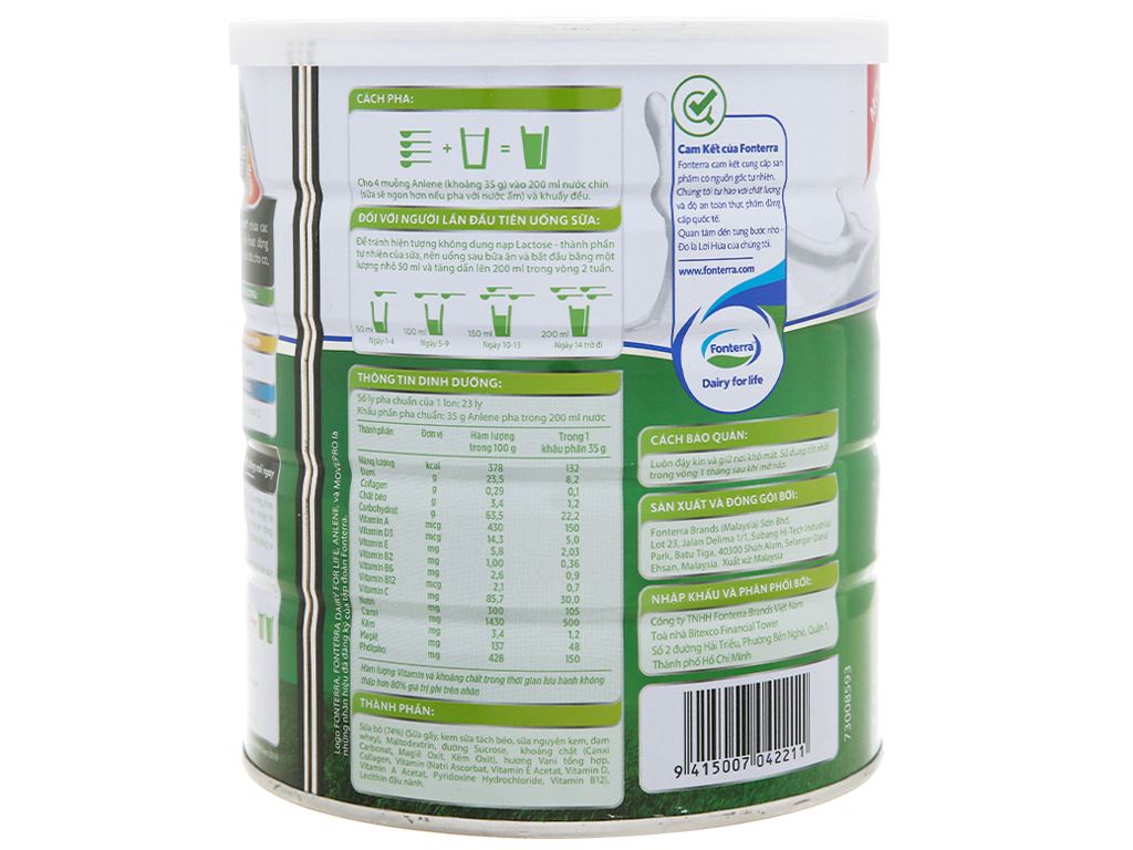 Sữa bột Anlene MovePro hương vani gold hộp 800g (trên 40 tuổi)
