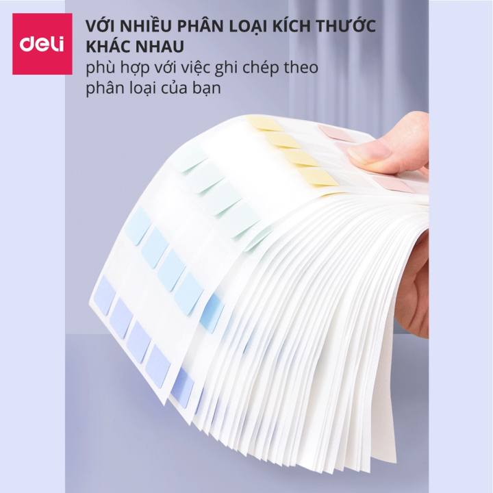 Giấy phân trang nhiều màu Deli -nhiều màu, nhiều cỡ - 1 tệp - giấy đánh dấu, văn phòng phẩm - 21536 /21535/ 21537 - Hình ảnh 4