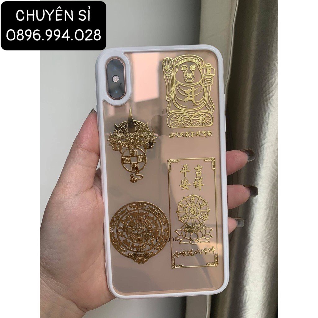 Bộ 4 lá dán điện thoại bình an ( tỳ hưu, búa,chuyển vận, bình an trư ta) linh phù dán điện thoại