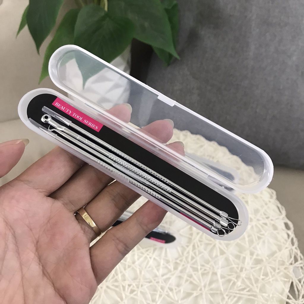 Set 4 que nặn mụn đầu đen, trứng cá