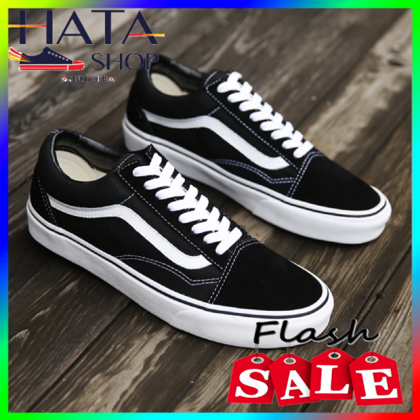 Giày thể thao sneaker nam nữ VANSS màu đen trắng chất liệu vải cao cấp mang Êm chân, Siêu bền, mang đi học, đi chơi cực đẹp, Hatashop, giày đôi mang cặp nam nữ, trẻ trung , năng động. giá rẻ