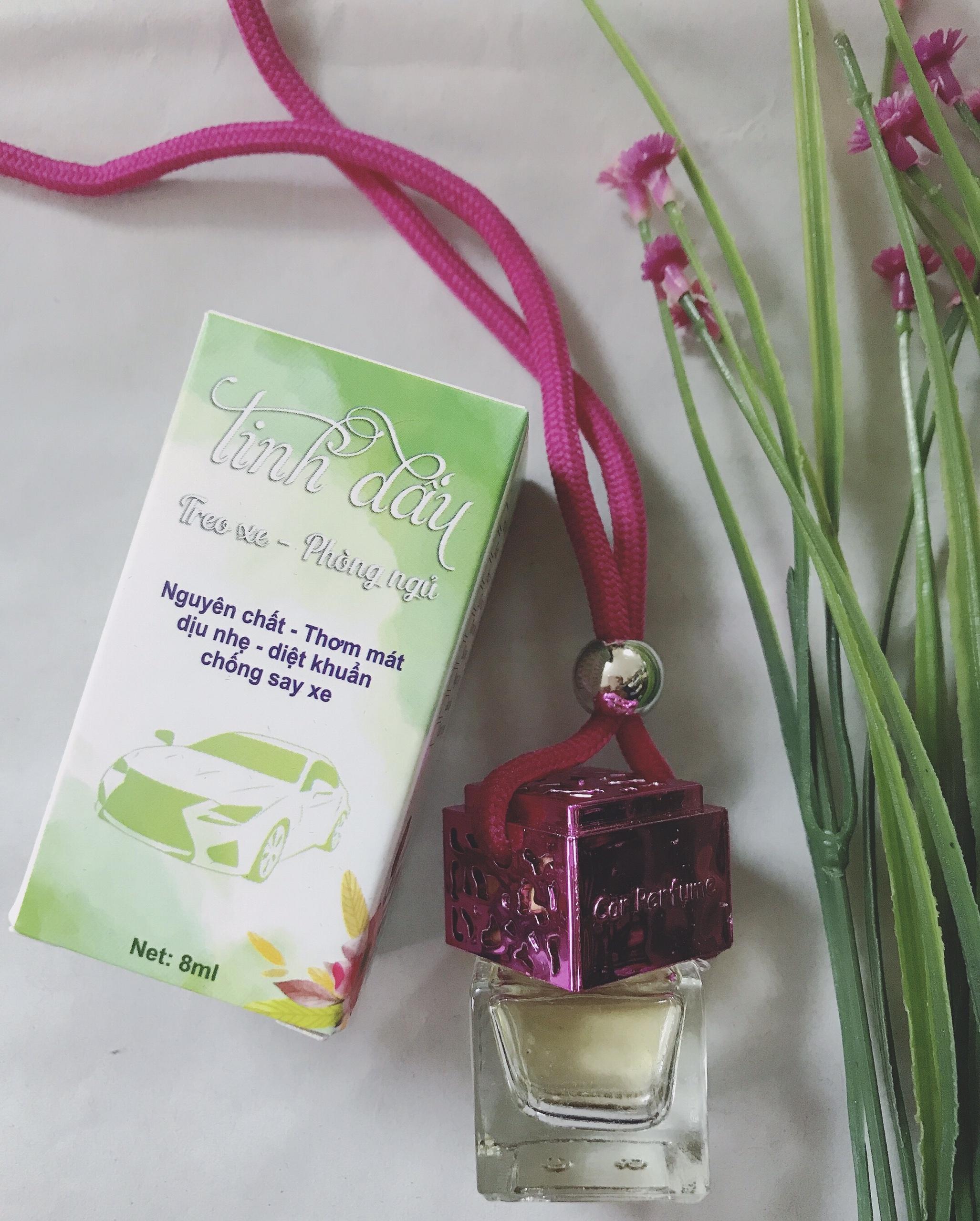 Tinh dầu thơm treo xe , treo phòng hương Hoa Hồng lọ thân vuông