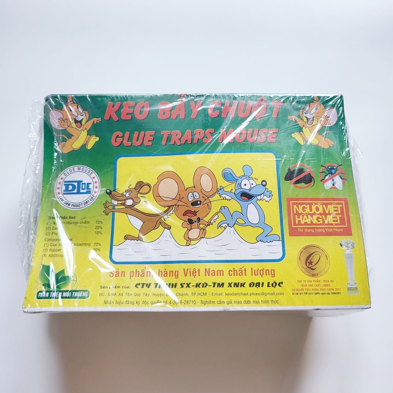 Dan Chuot Sieu tape reusable mouse sticker 5 PCs Chuot glue dispenser