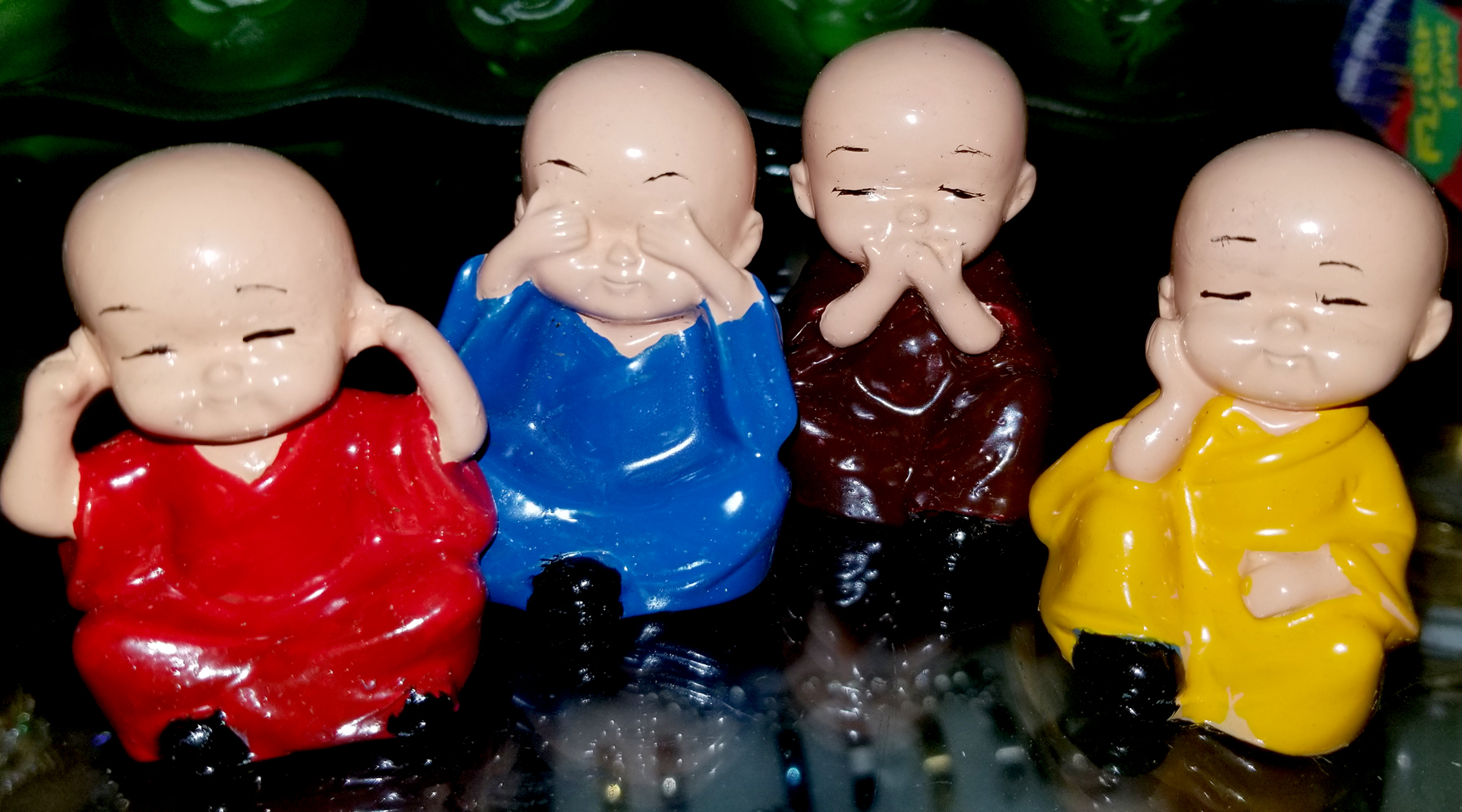 [HCM]Bộ tượng Tứ Không bốn chú tiểu dễ thương ngộ nghĩnh-Kèm video