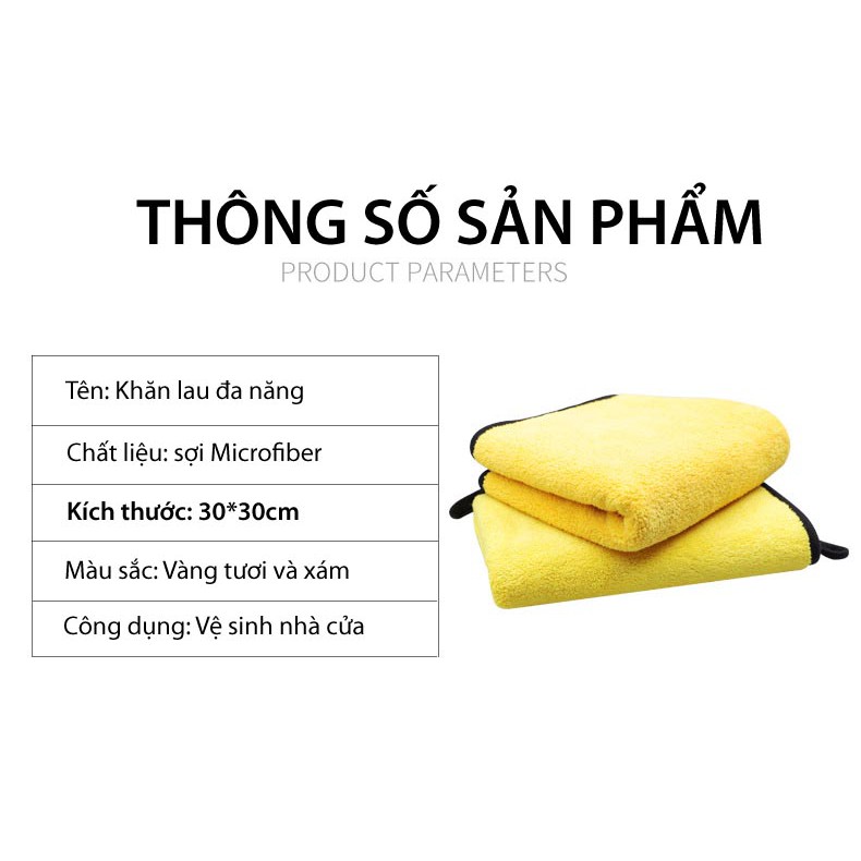 Khăn lau đa năng lau xe MICROFIBER 2 Lớp Cao Cấp
