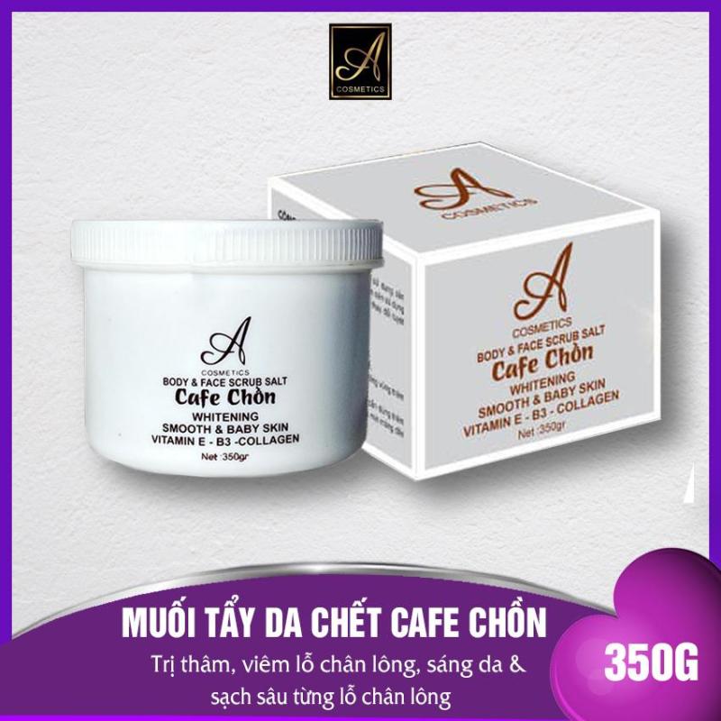 Tẩy Tế Bào Chết MUỐI CAFE CHỒN 2020 - A Cosmetics dùng cho Mặt TOÀN THÂN, Bổ sung Vitamin E - B3 - Collagen Giúp da trắng sáng lấy sạch bụi bẩn- 350G