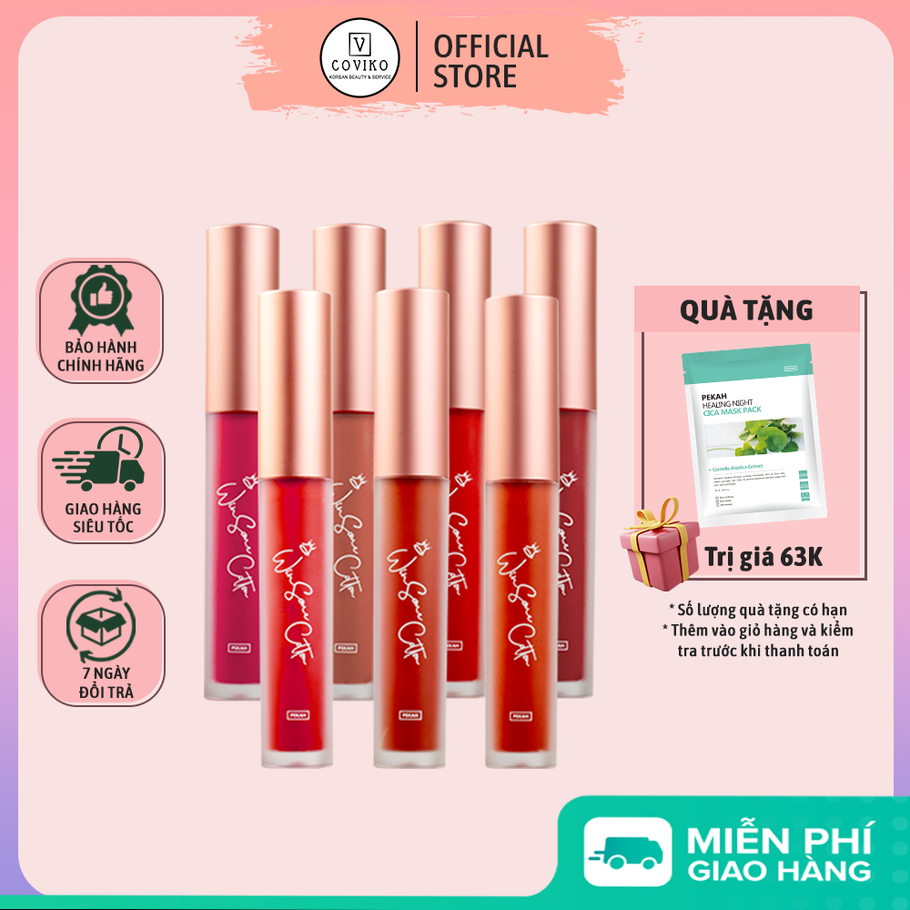 Son kem lì Hàn Quốc chính hãng PEKAH WINSOME COTTON TINT màu tự nhiên môi mềm mịn lâu trôi , không thấm nước | Son kem lì chính hãng Hàn Quốc lâu trôi