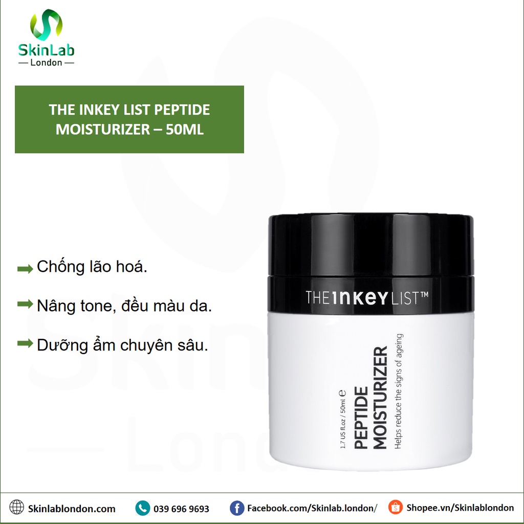 Kem dưỡng da THE INKEY LIST PEPTIDE MOISTURIZER – 50ML (Bill Anh)