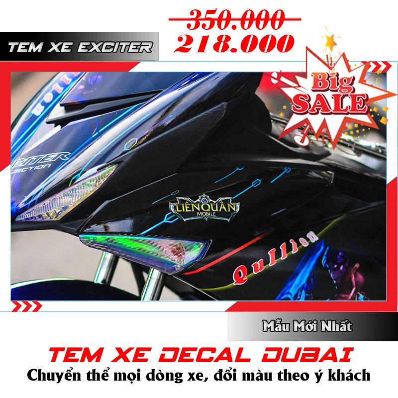 Tem Xe Exciter 150 Xanh Đen Liên Quân