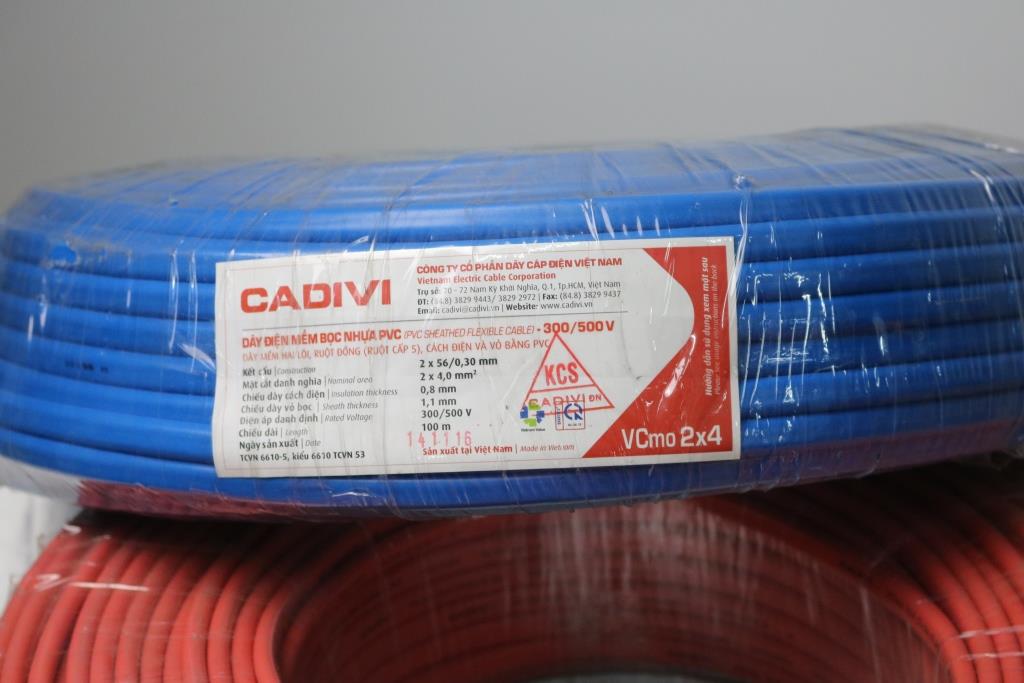 100M Dây điện đôi Cadivi VCMO2X4.0 -  2 lớp vỏ bọc