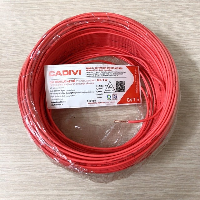 [HCM]50m dây điện đơn 1.5 cadivi