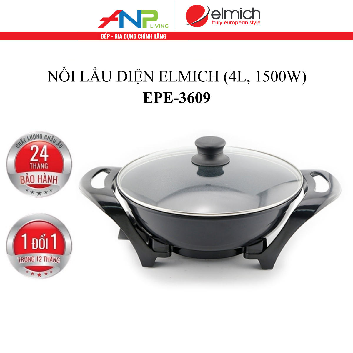 Nồi Điện Đa Năng Elmich MPE-3911 (Công Suất 700W, Dung Tích 1,5L, Size 20cm)