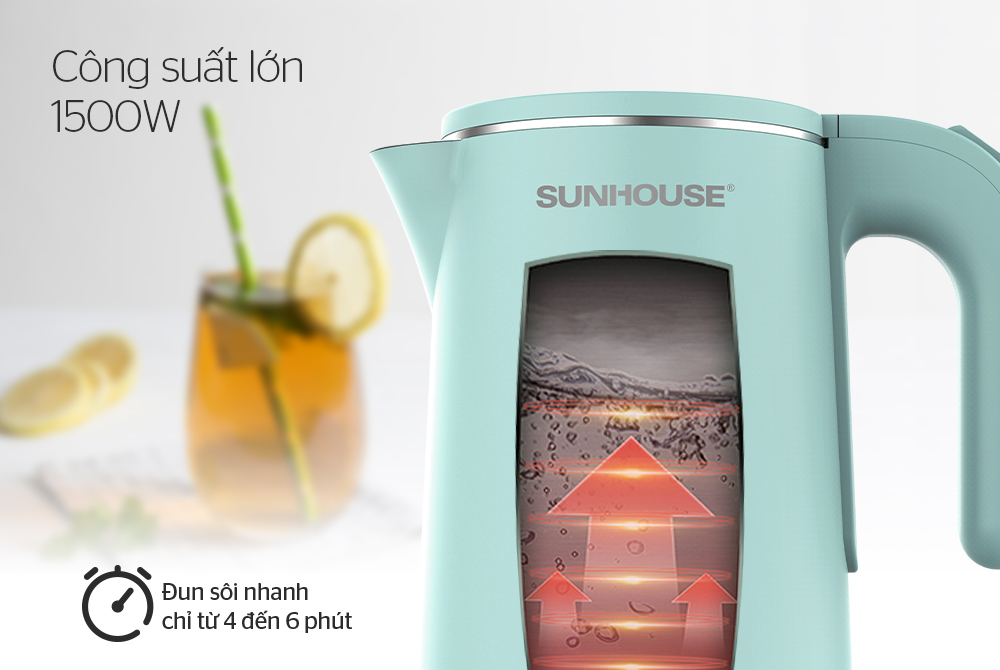 Ấm siêu tốc Sunhouse SHD1351  (BH 12 THÁNG)