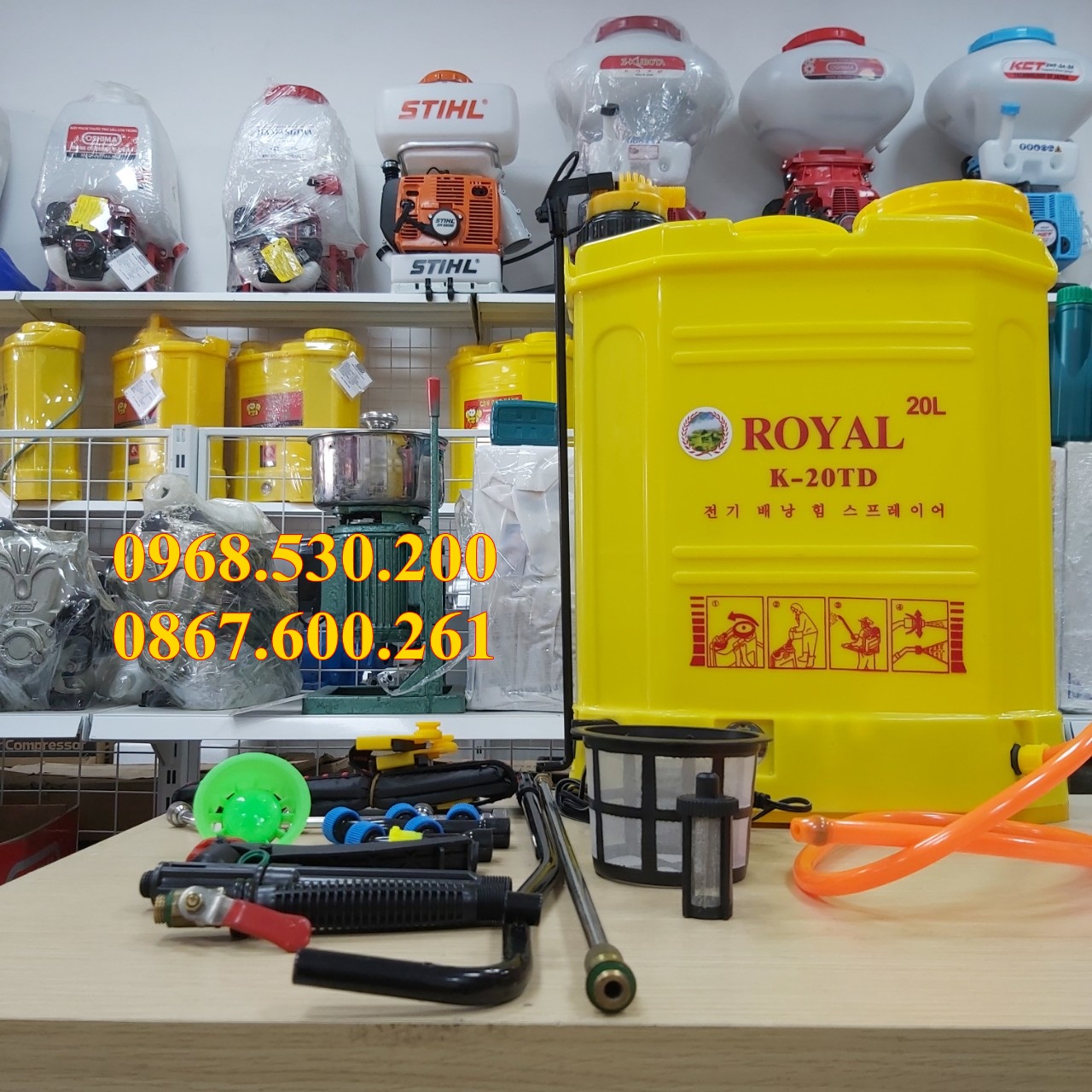 Bình xịt điện 2 chức năng royal 2td
