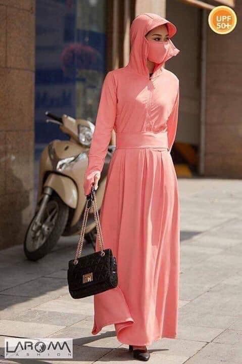 Sét áo chống nắng và chân váy quây chống nắng cao cấp, thời trang 1990