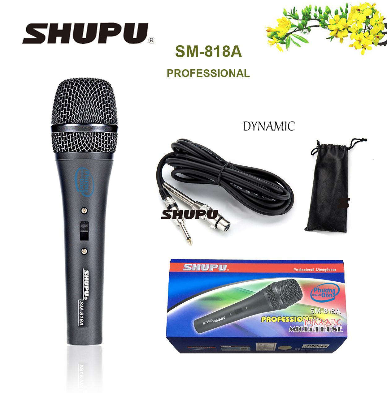 Micro có dây shupu sm-818a karaoke cao cấp