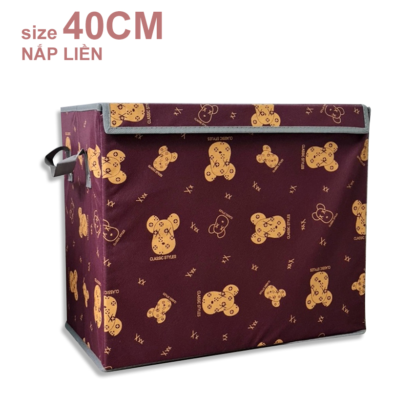 Hộp vải đựng đồ size 40cm xếp gọn tiện dụng, hộp vải Oxford, thùng vải nắp rời, hộp chứa đồ, tủ vải chứa đồ, giỏ đựng đồ sắp xếp không gian
