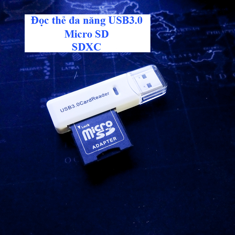 Đầu đọc thẻ nhớ USB 3.0 All in one màu trắng
