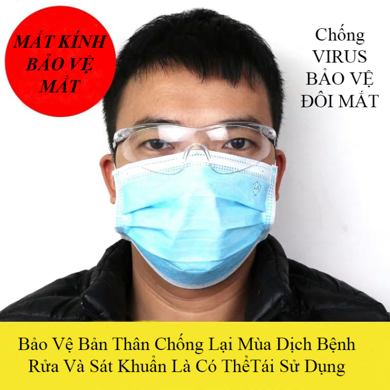 Giá bán Mắt Kính Bảo Vệ Chống VIRUS Ngăn Ngừa Bụi bặm ,Dịch Bệnh Loại Tròng Kính Cao Cấp Gọng Dẻo - Ngầu Và phong cách