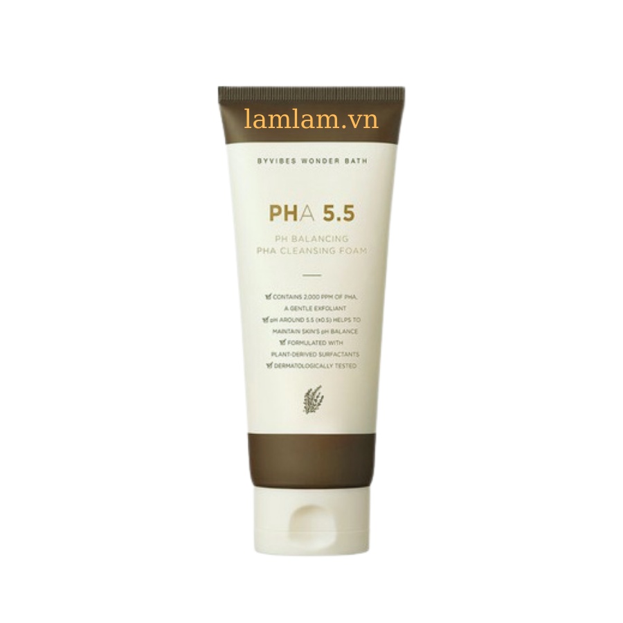 Sữa rửa mặt Byvibes Wonder Bath PHA 5.5 PH Balancing PHA Cleansing Foam 150ml