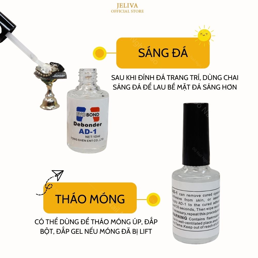Nước sáng đá tháo móng giả 10ml