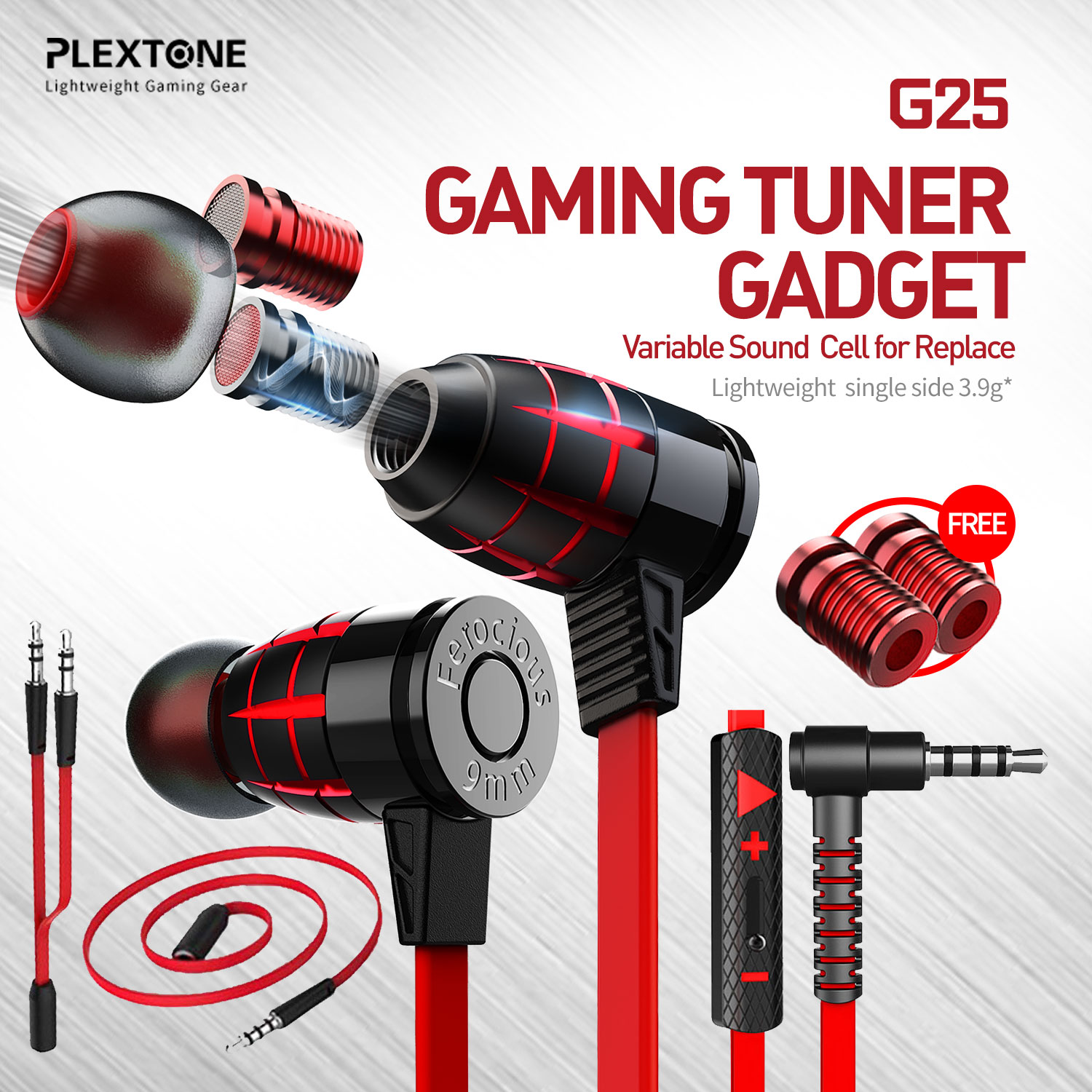 Headset plextone G25 game player design unique, mic anti-noise, mega Bass strong gaming PUBG