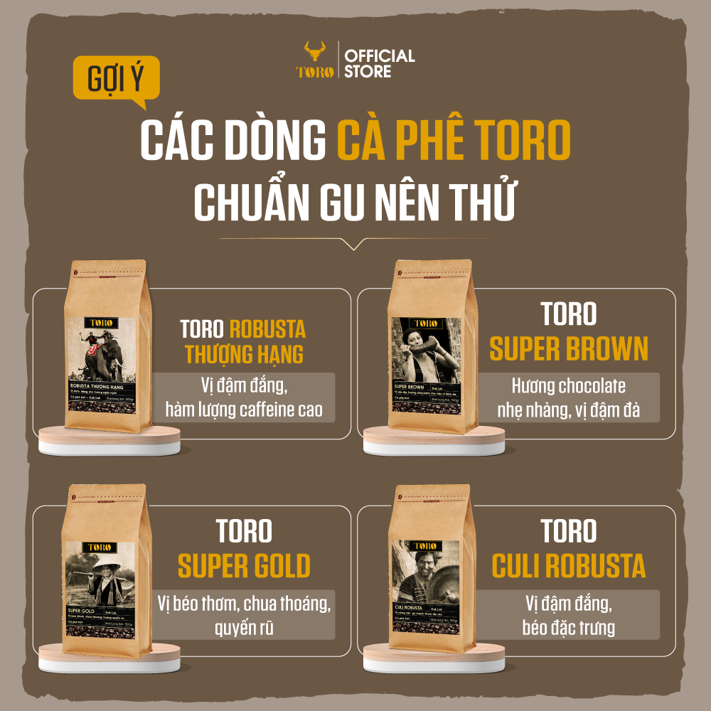 [250GR] Cà Phê Bột Toro Robusta Honey Nguyên Chất 100% | TORO FARM