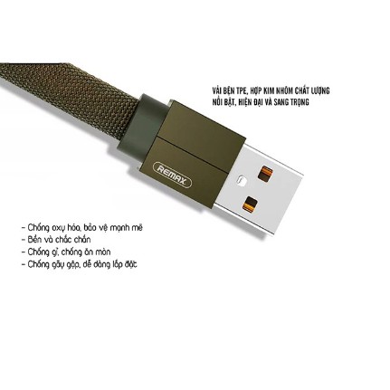 Cáp sạc vải 3 trong 1 Remax RC-094th
