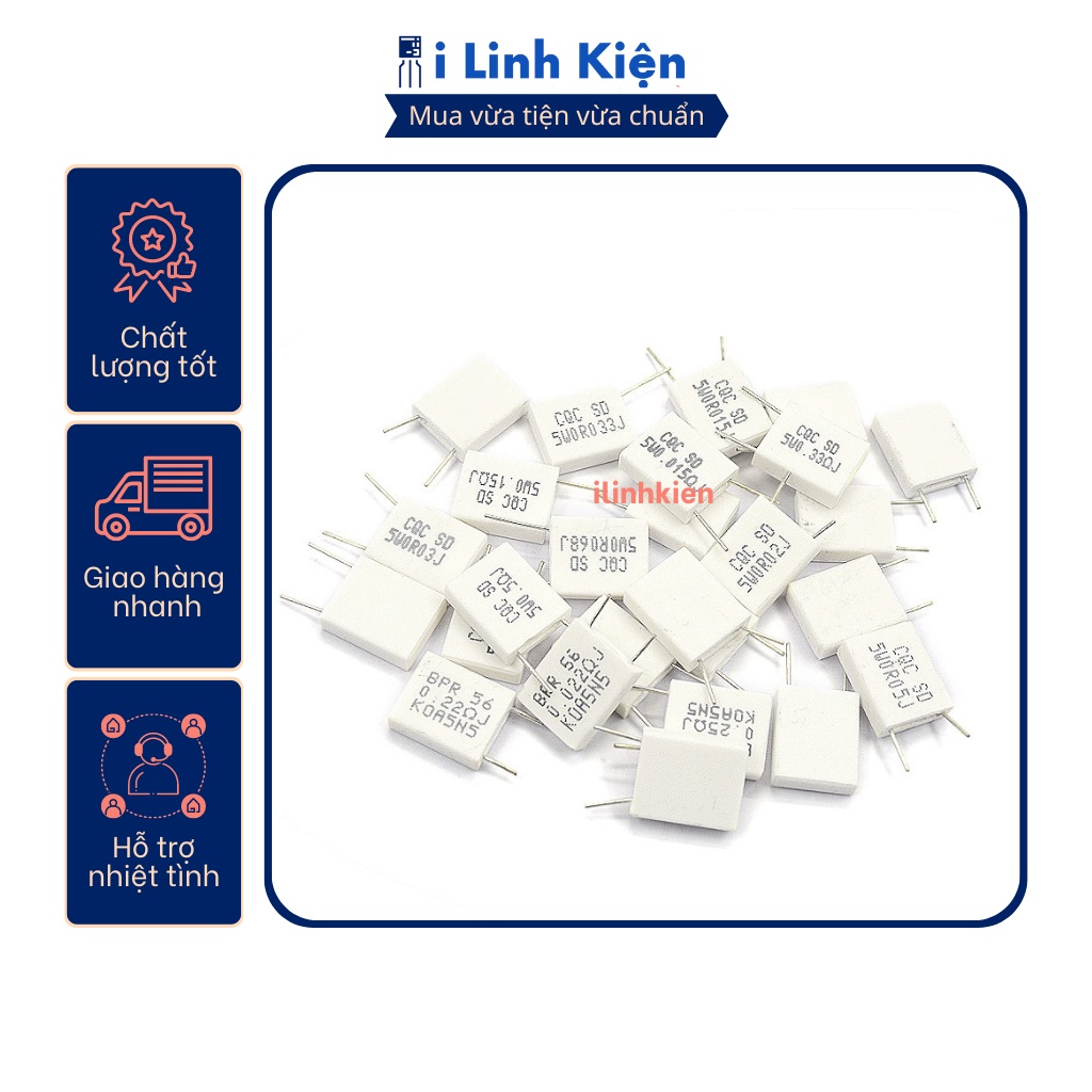 Điện trở sứ 5W 0.05R 5% KOA BPR56 chân đứng