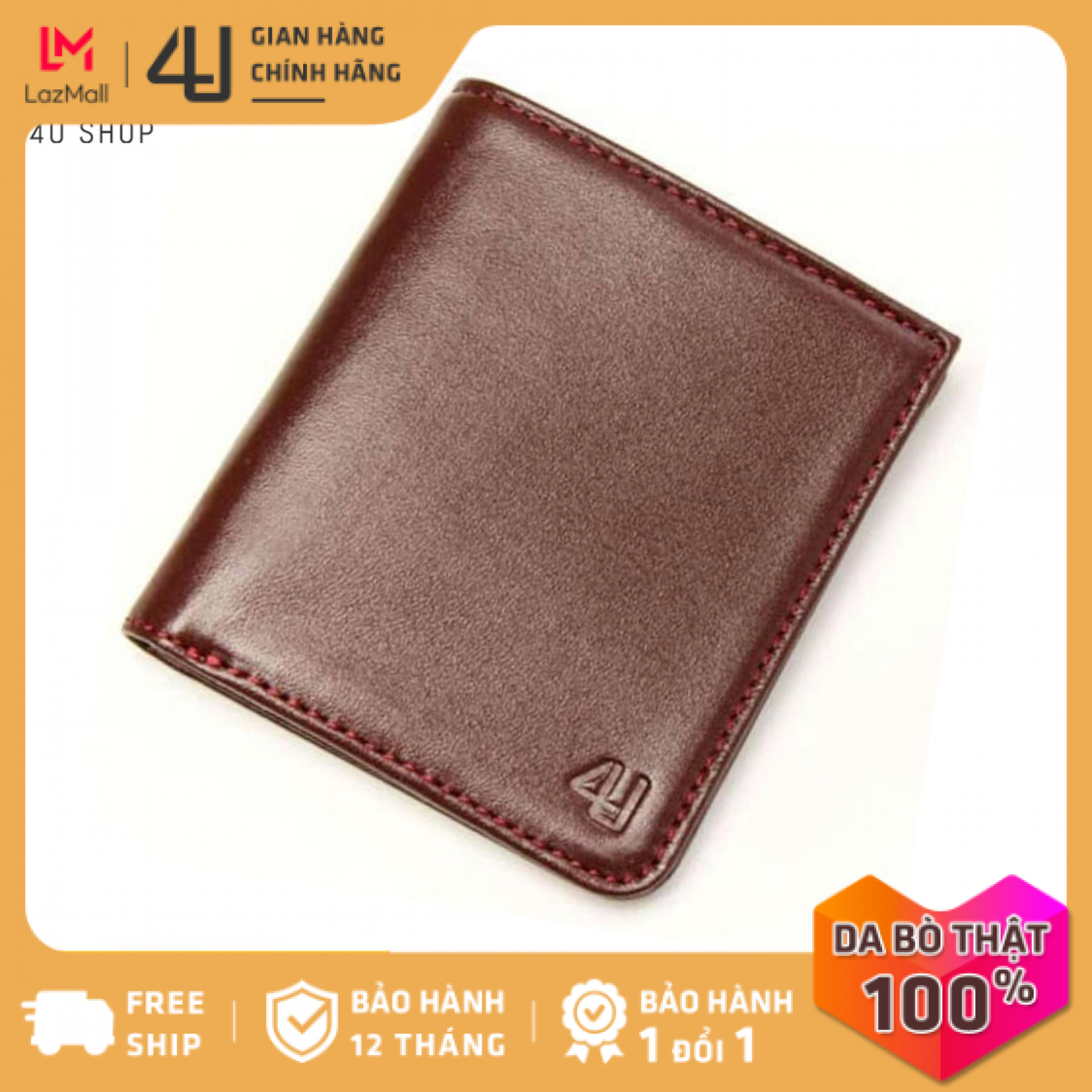 >> BÁO GIÁ BÓP VÍ NAM DA BÒ THẬT CAO CẤP DÁNG PHIÊN BẢN 2020 | Shopee Lazada Sendo Tiki mới nhất 240 Bóp ví nam da bò thật 4U cao cấp dáng đứng form nhỏ, có nhiều ngăn đựng tiền và thẻ FB199 (đen-nâu-xanh dương)