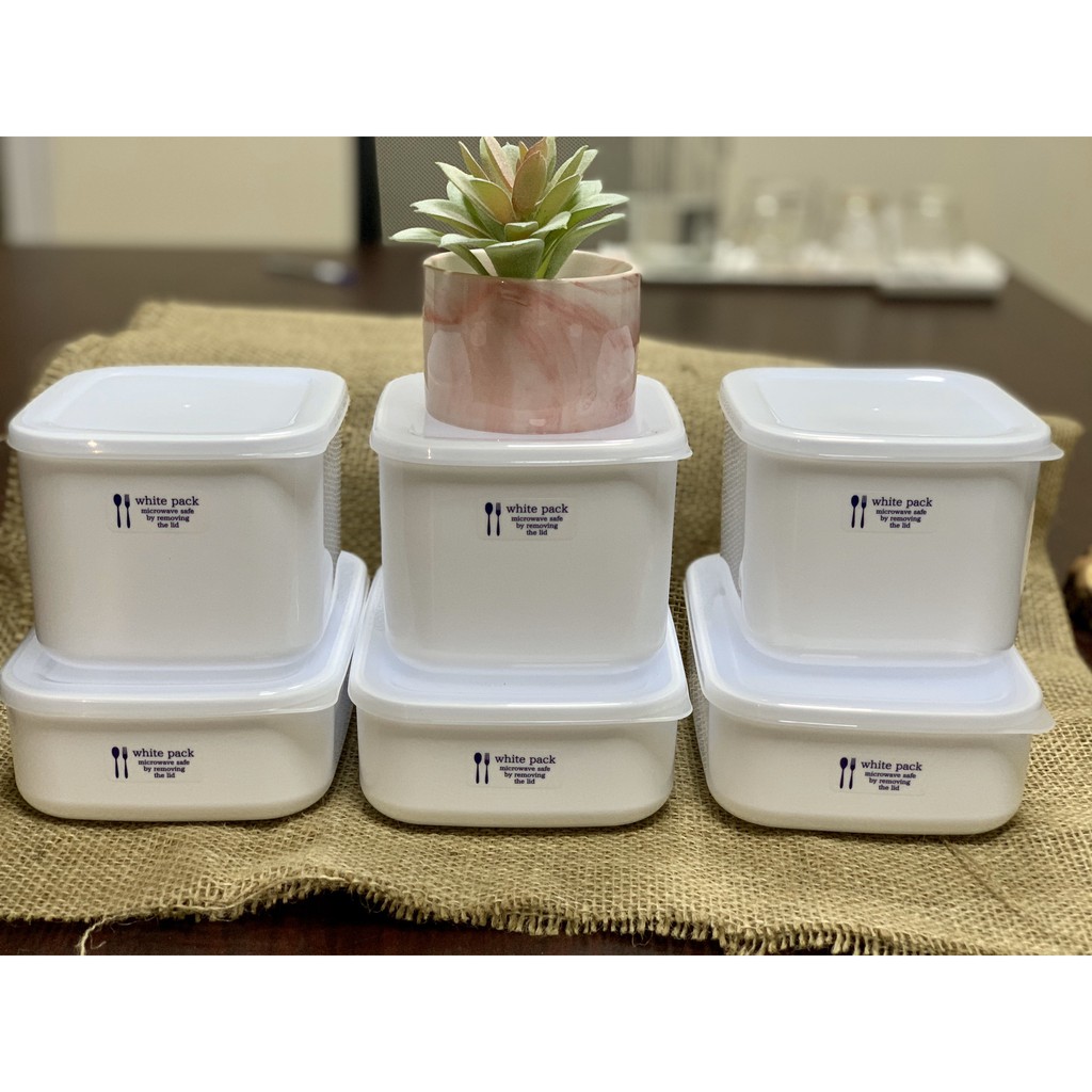 [HCM]Hộp nhựa đựng thực phẩm White pack 900ml - Nhật Bản