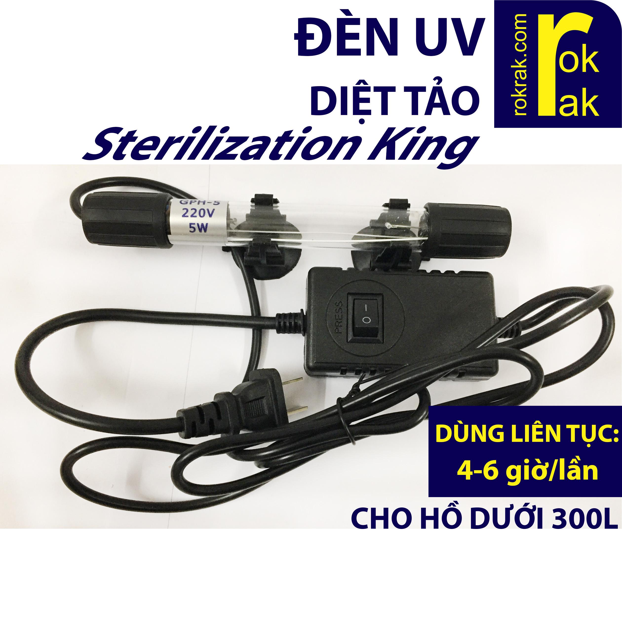 [HCM]Đèn UV 5W Sterilization King diệt tảo cho hồ cá dưới 300L