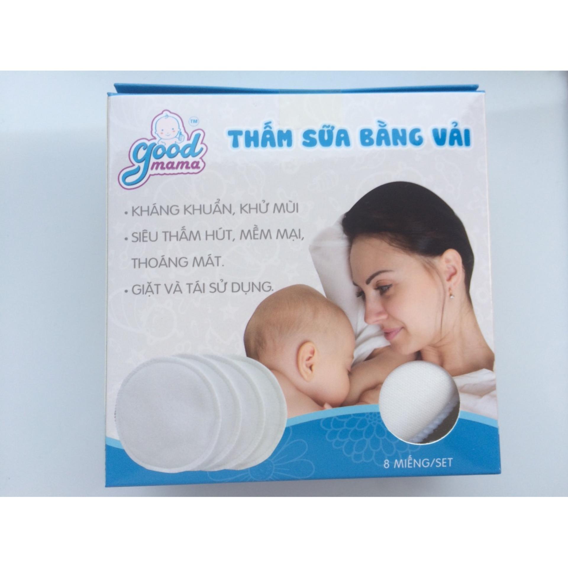 Miếng lót thấm sữa giặt được goodmama (hộp 8 miếng)