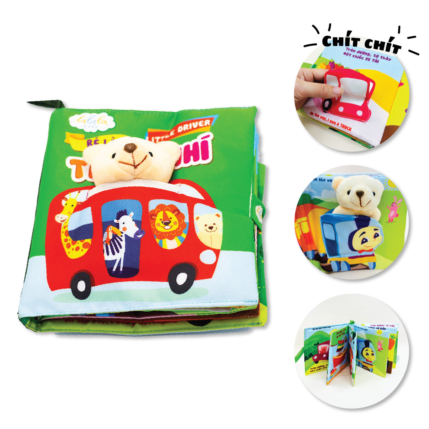 Sách vải song ngữ Lalala Baby kích thích phát triển đa giác quan cho bé