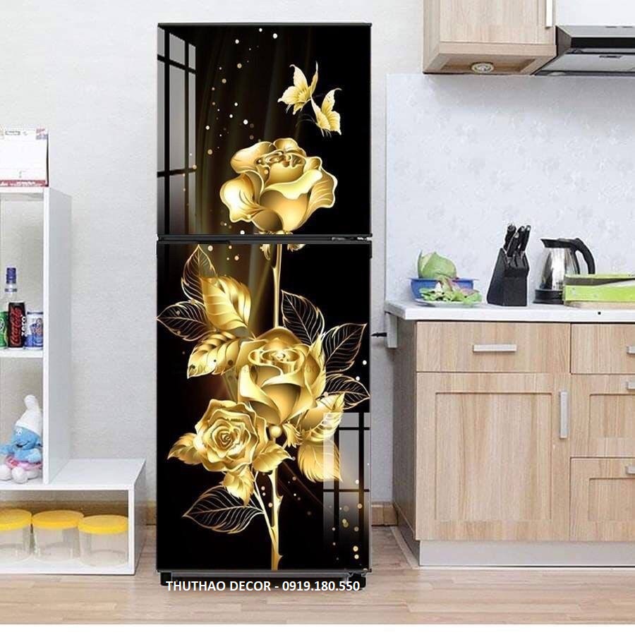 Miếng dán tủ lạnh Hoa Hồng Vàng - THUTHAODECOR