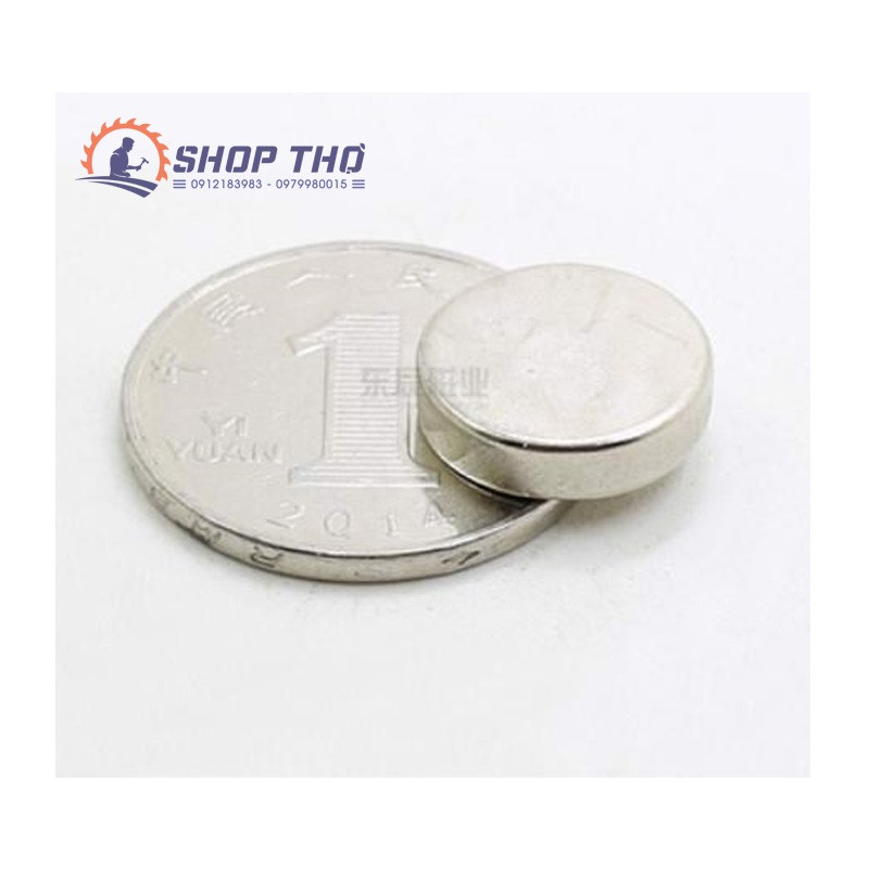Nam Châm Tròn Phi 15X4Mm (Set 10 Viên)